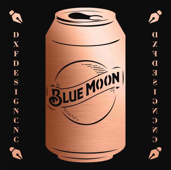 Bluemoon beer can Vector dxf-svg-ai-cdr