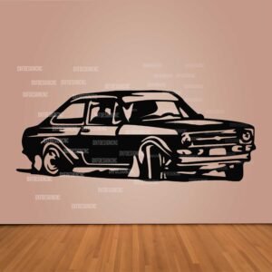 "Classic Ford Escort MK2 vector design in DXF, SVG, AI, and CDR formats for CNC laser cutting, plasma cutting, and digital artwork."