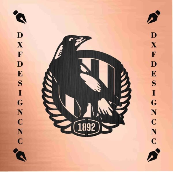 Collingwood Football Club Logo – Vector File (AI, CDR, DXF, JPEG) for CNC Laser, Plasma, and Router Cutting