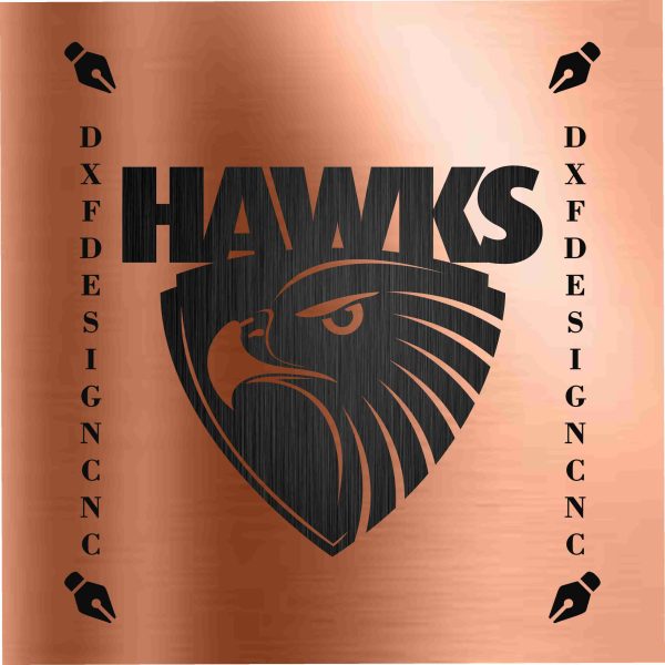 Hawthorn Hawks Logo– Vector File (AI, CDR, DXF, JPEG) for CNC Laser, Plasma, and Router Cutting