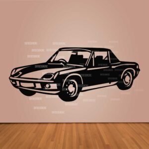 "Porsche 914 vector design in DXF, SVG, AI, and CDR formats for CNC laser cutting, plasma cutting, and digital artwork."