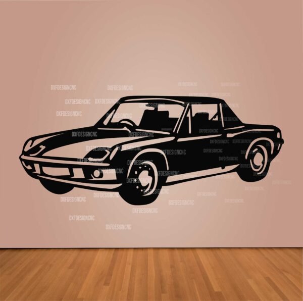 "Porsche 914 vector design in DXF, SVG, AI, and CDR formats for CNC laser cutting, plasma cutting, and digital artwork."