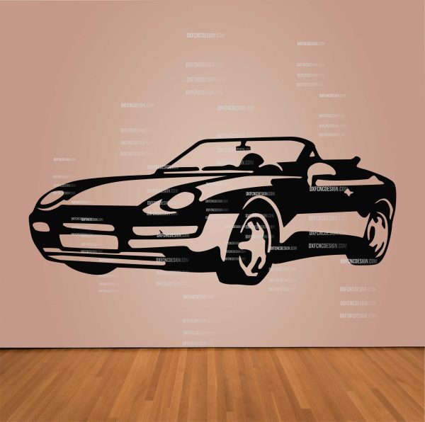 "Porsche 968 vector design in DXF, SVG, AI, and CDR formats for CNC laser cutting, plasma cutting, and digital artwork."