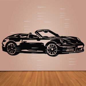"Porsche 992 vector design in DXF, SVG, AI, and CDR formats for CNC laser cutting, plasma cutting, and digital artwork."
