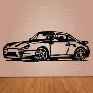 "Porsche 993 Turbo vector design in DXF, SVG, AI, and CDR formats for CNC laser cutting, plasma cutting, and digital artwork."