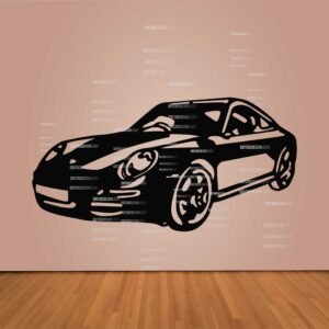 "Porsche 997 vector design in DXF, SVG, AI, and CDR formats for CNC laser cutting, plasma cutting, and digital artwork.
