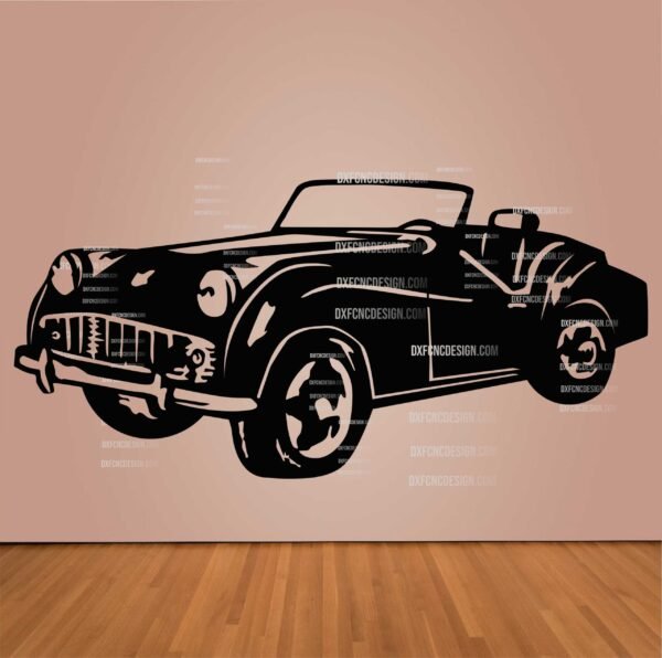 TRIUMPH TR3 Classic Car Vector Design | DXF, SVG, AI, CDR