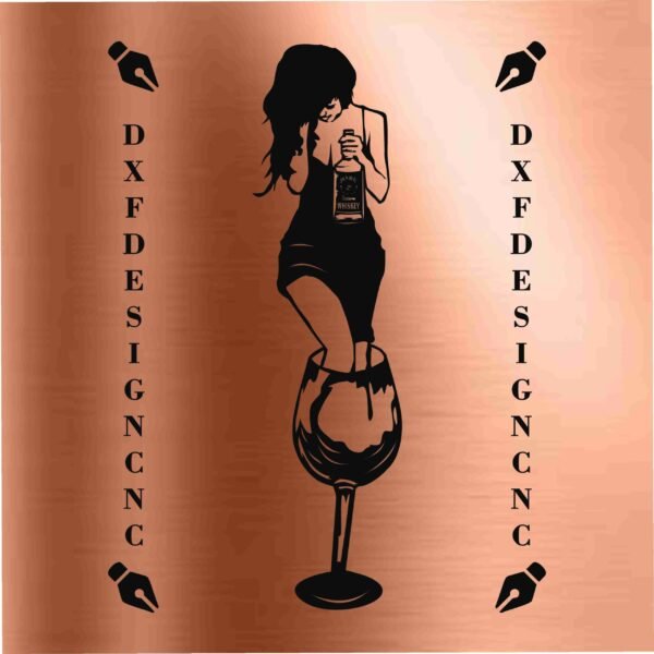 Woman Wine Glass | DXF, SVG, CDR, AI Files for Laser & Plasma Cutting