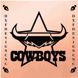 Cowboys NRL Logo Style CNC Vector –Design for DXF, AI, CDR, SVG Laser & Plasma Cutting