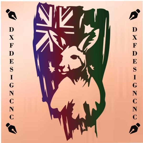 Australian Kangaroo Flag DXF Design