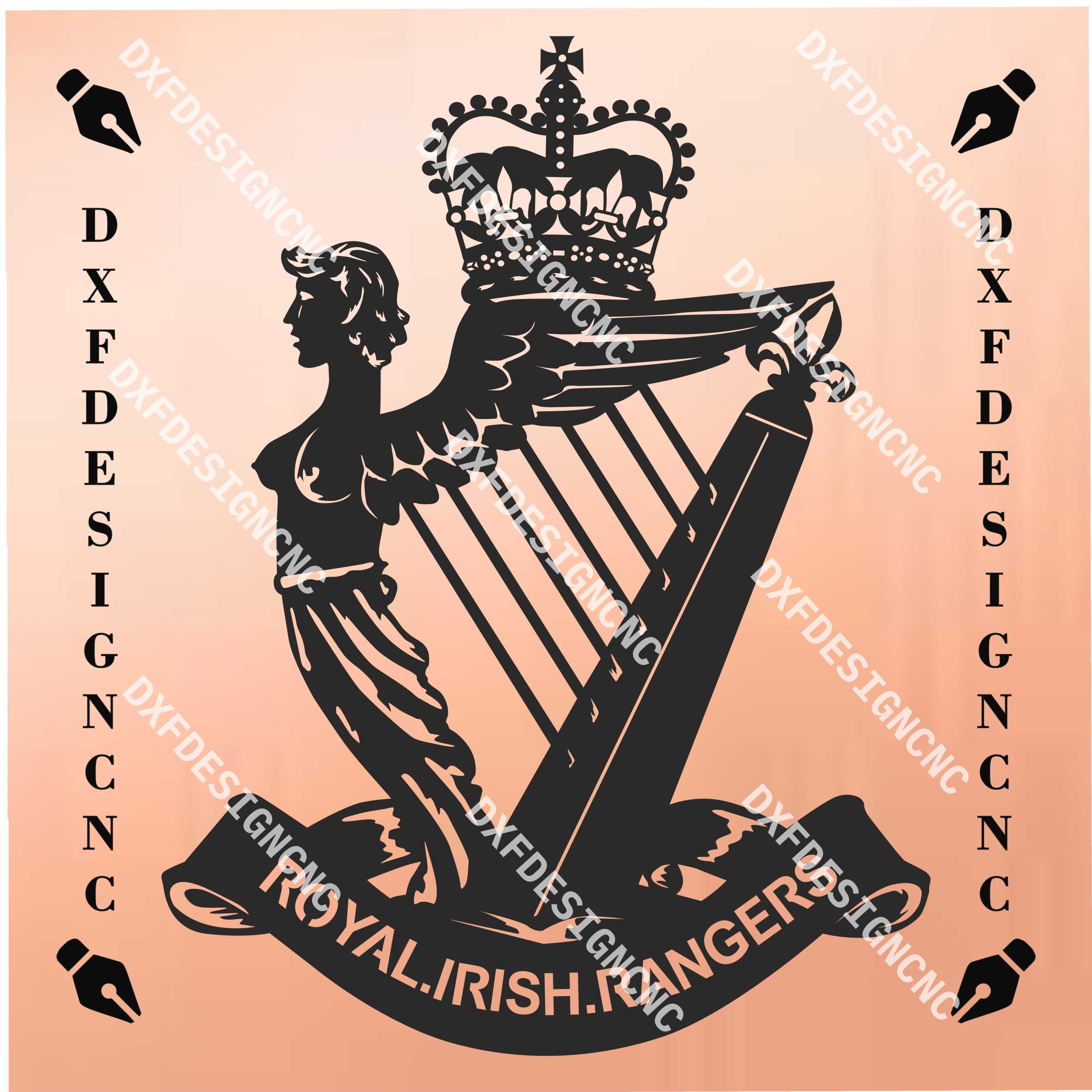 Ulster Defence Regiment Logo Vector Design | DXF, SVG, AI, CDR Files