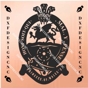Princess of Wales’s Royal Regiment Logo | DXF, SVG, AI, CDR Vector Design for CNC