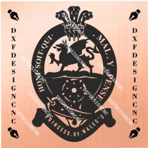 Princess of Wales’s Royal Regiment Logo | DXF, SVG, AI, CDR Vector Design for CNC