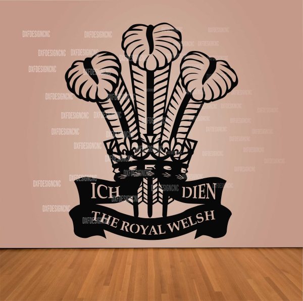 The Royal Welsh Regiment logo vector design DXF SVG AI CDR – CNC laser cutting, engraving, vinyl cutting, and printing file download.