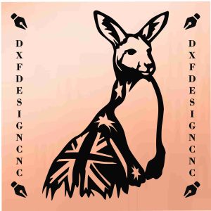 Australian Kangaroo Flag CNC Design | DXF, SVG, AI, CDR Files for Laser & Plasma Cutting