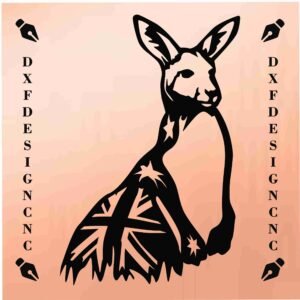 Australian Kangaroo Flag CNC Design | DXF, SVG, AI, CDR Files for Laser & Plasma Cutting