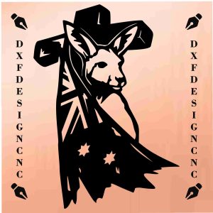 Australian Kangaroo Cross CNC Design | DXF, SVG, AI, CDR Files for Laser Cutting & Engraving