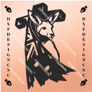 Australian Kangaroo Cross CNC Design | DXF, SVG, AI, CDR Files for Laser Cutting & Engraving