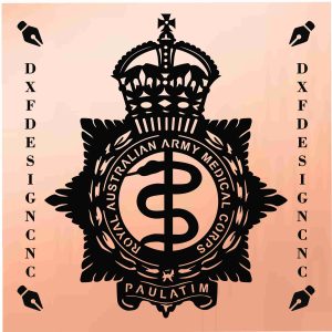 Royal Australian Army Medical Corps CNC DXF SVG AI CDR design for laser cutting