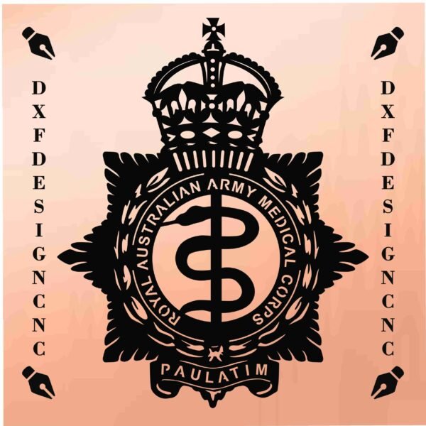 Royal Australian Army Medical Corps CNC DXF SVG AI CDR design for laser cutting