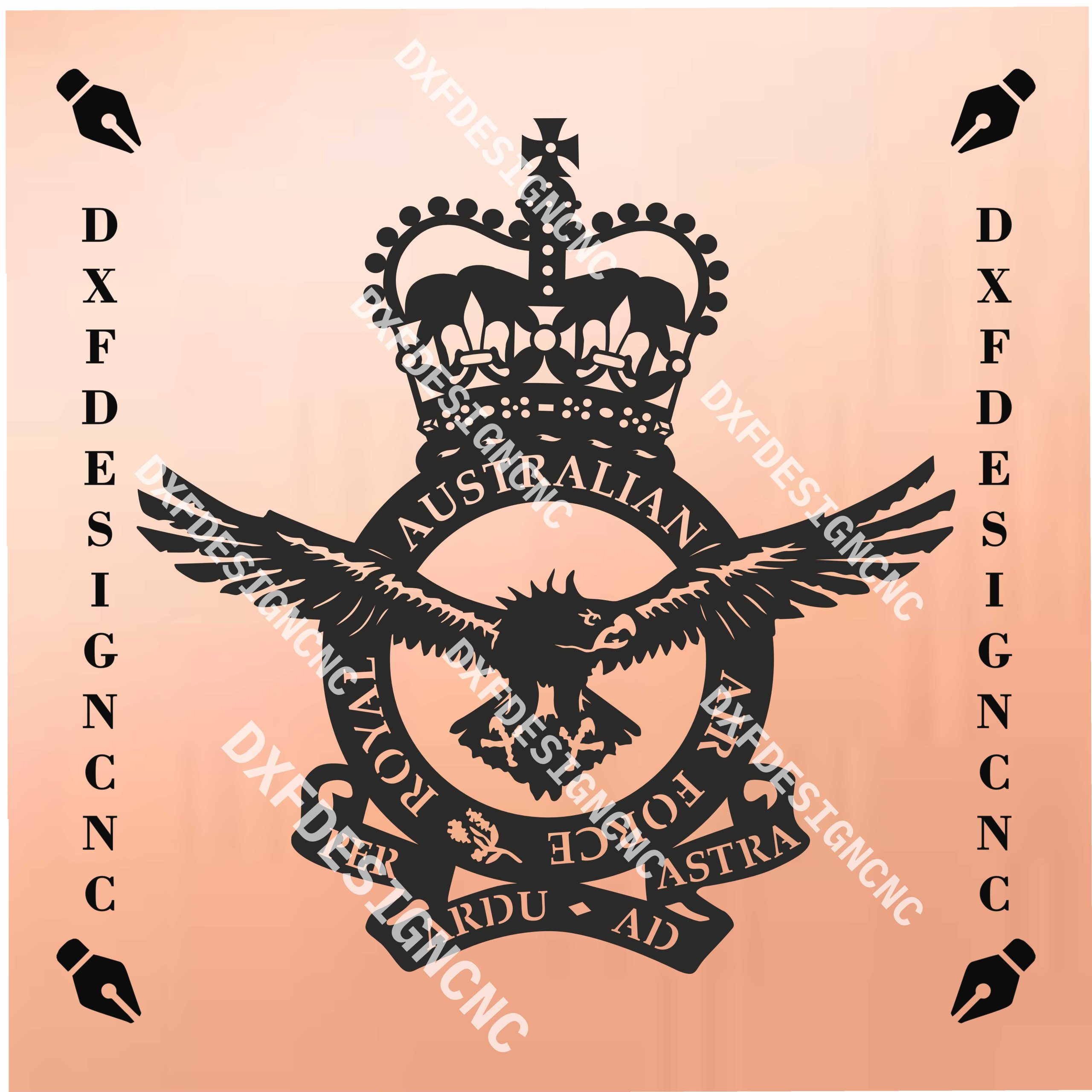 Australian Air Force Crest CNC Design | DXF SVG AI CDR Files for Laser & Plasma Cutting