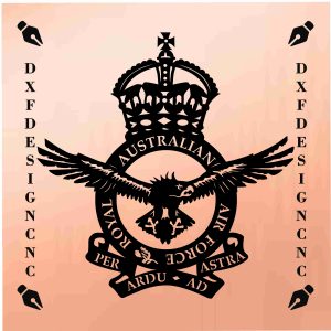 Royal Australian Air Force Crest CNC design in DXF SVG AI CDR formats for laser and plasma cutting