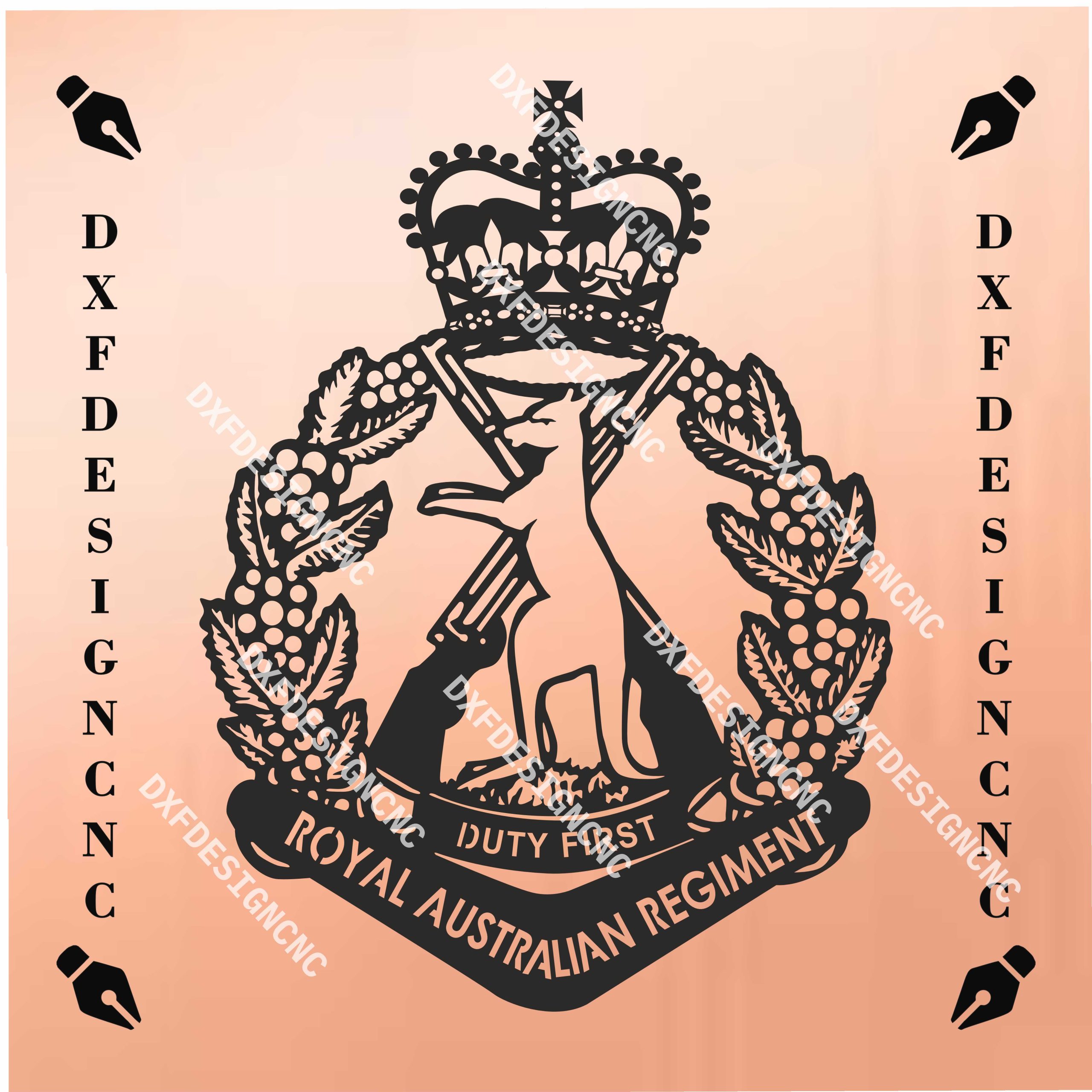 Royal Australian Regiment Logo DXF File | Military Emblem for CNC Laser, Plasma, and Waterjet Cutting – SVG, AI, CDR