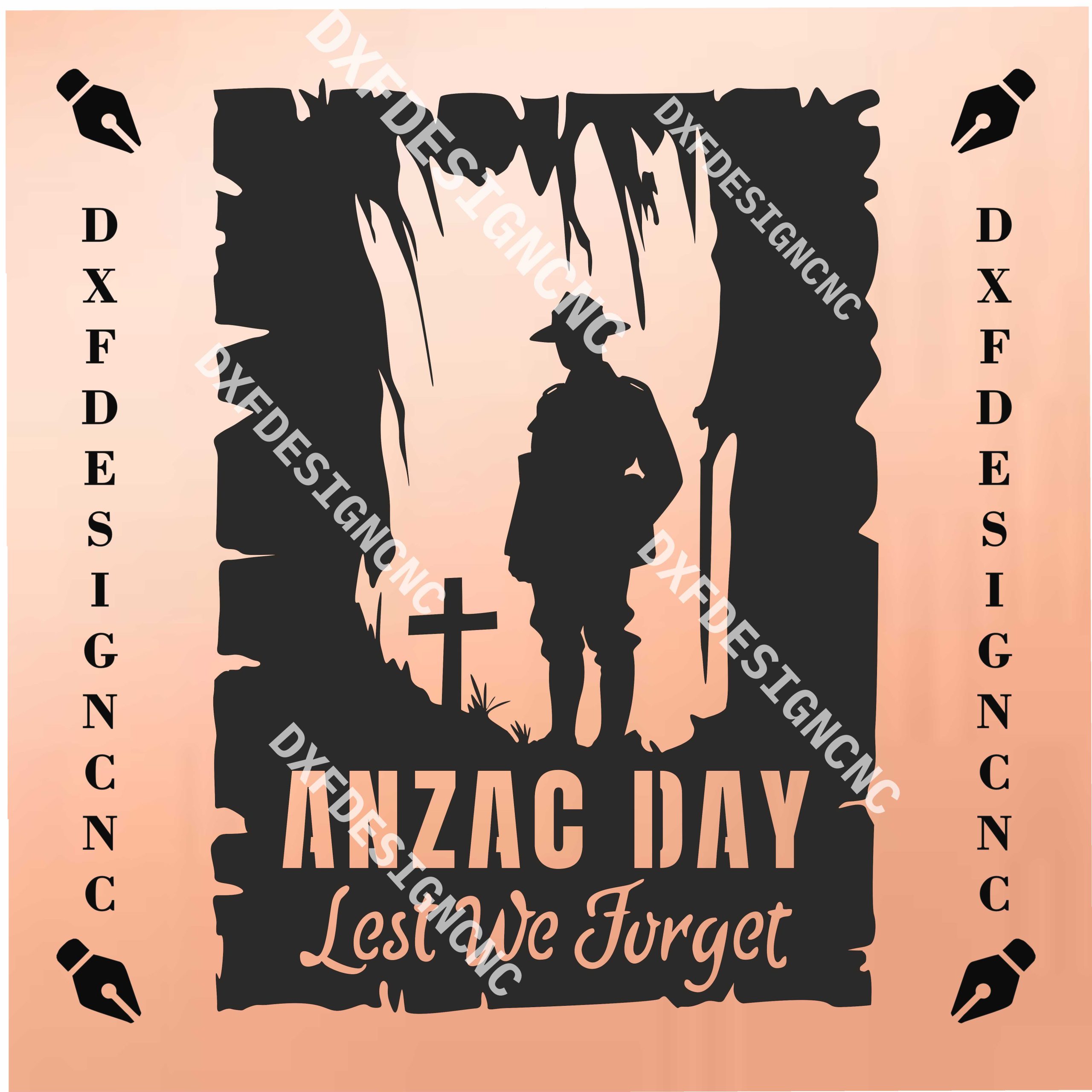 ANZAC Day – Lest We Forget CNC Design | DXF, SVG, AI, CDR Files for Laser & Plasma Cutting