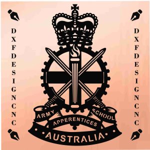 Australian Army Apprentices badge CNC design DXF file for laser cutting