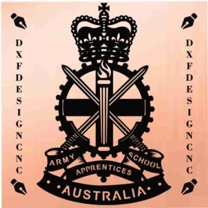 Australian Army Apprentices badge CNC design DXF file for laser cutting