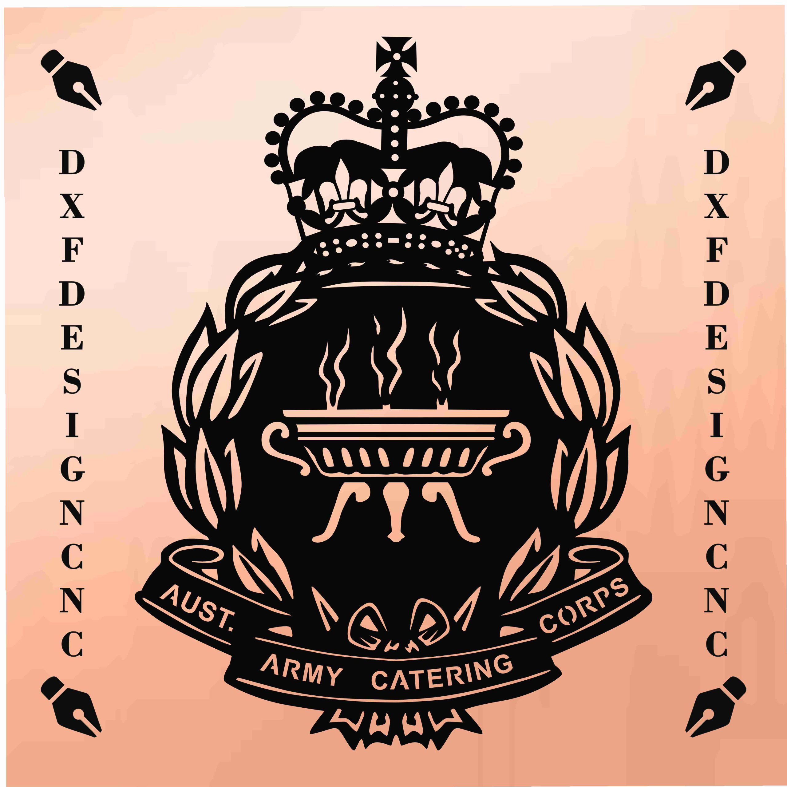 Australian Army Catering Corps emblem CNC metal art design for plasma and laser cutting.