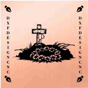 Fallen soldier cross memorial vector design for CNC laser and plasma cutting – Australian Army remembrance art