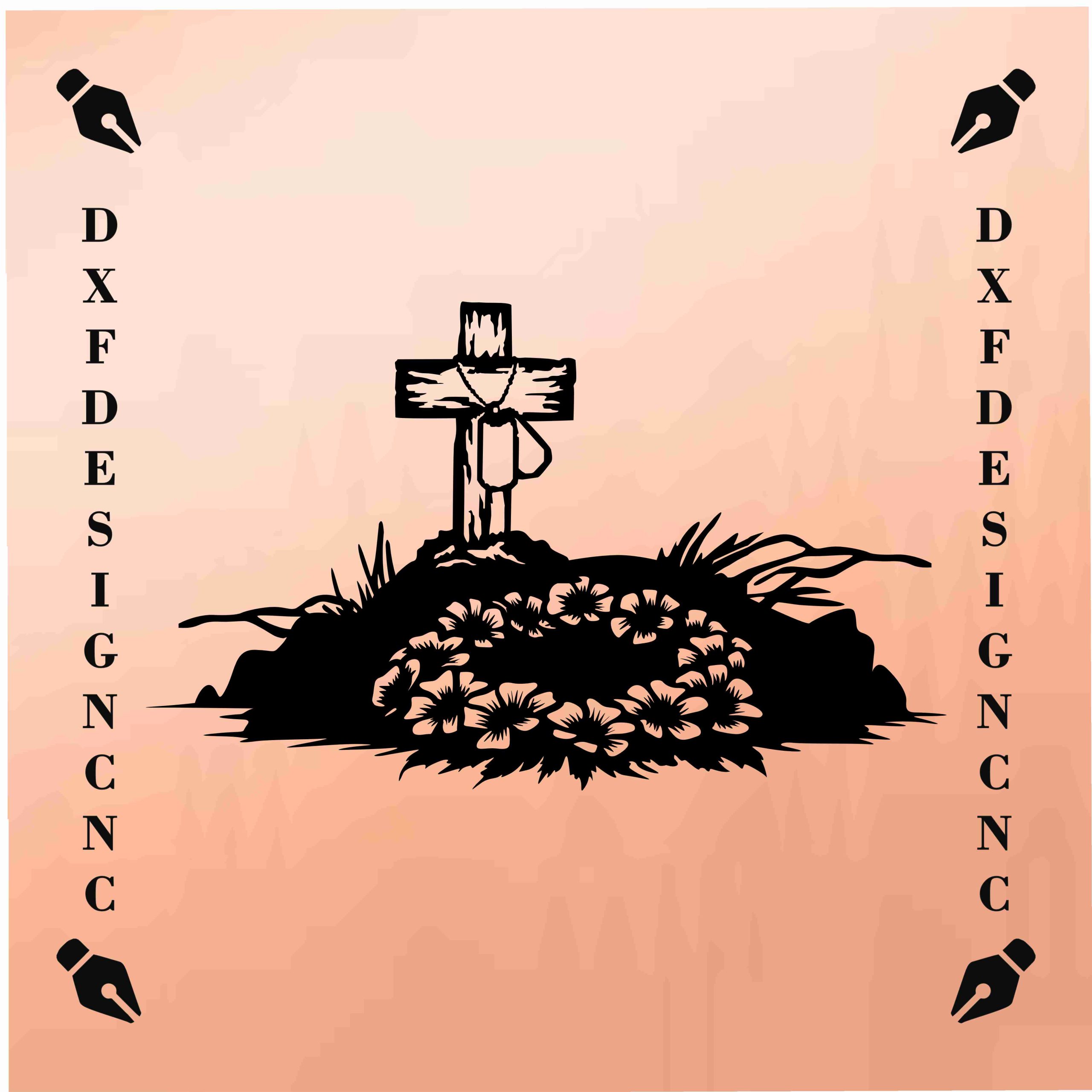 Fallen soldier cross memorial vector design for CNC laser and plasma cutting – Australian Army remembrance art