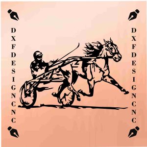 Horse Carriage Racing Vector Design | DXF, SVG, AI, CDR