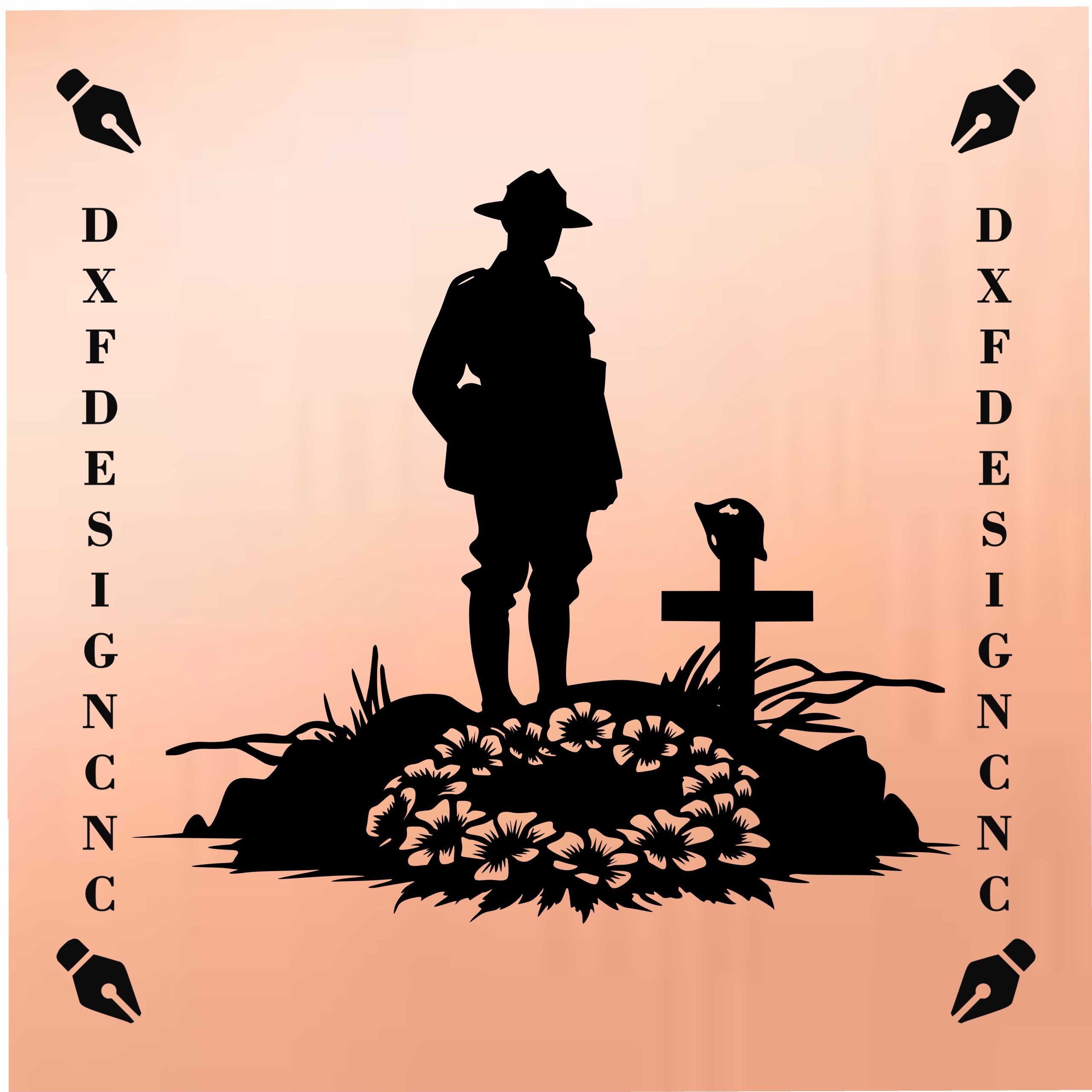 ANZAC Day memorial silhouette for CNC