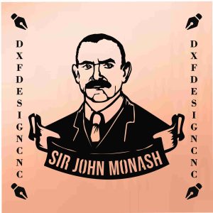 Sir John Monash Australian WW1 General CNC Metal Art Design for laser and plasma cutting