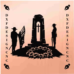 Soldier Memorial CNC Design DXF SVG AI CDR file for ANZAC tribute and remembrance projects – DXFDesignCNC