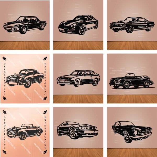 Classic & Sports Car CNC Vector Bundle (31 Designs) | DXF SVG AI CDR