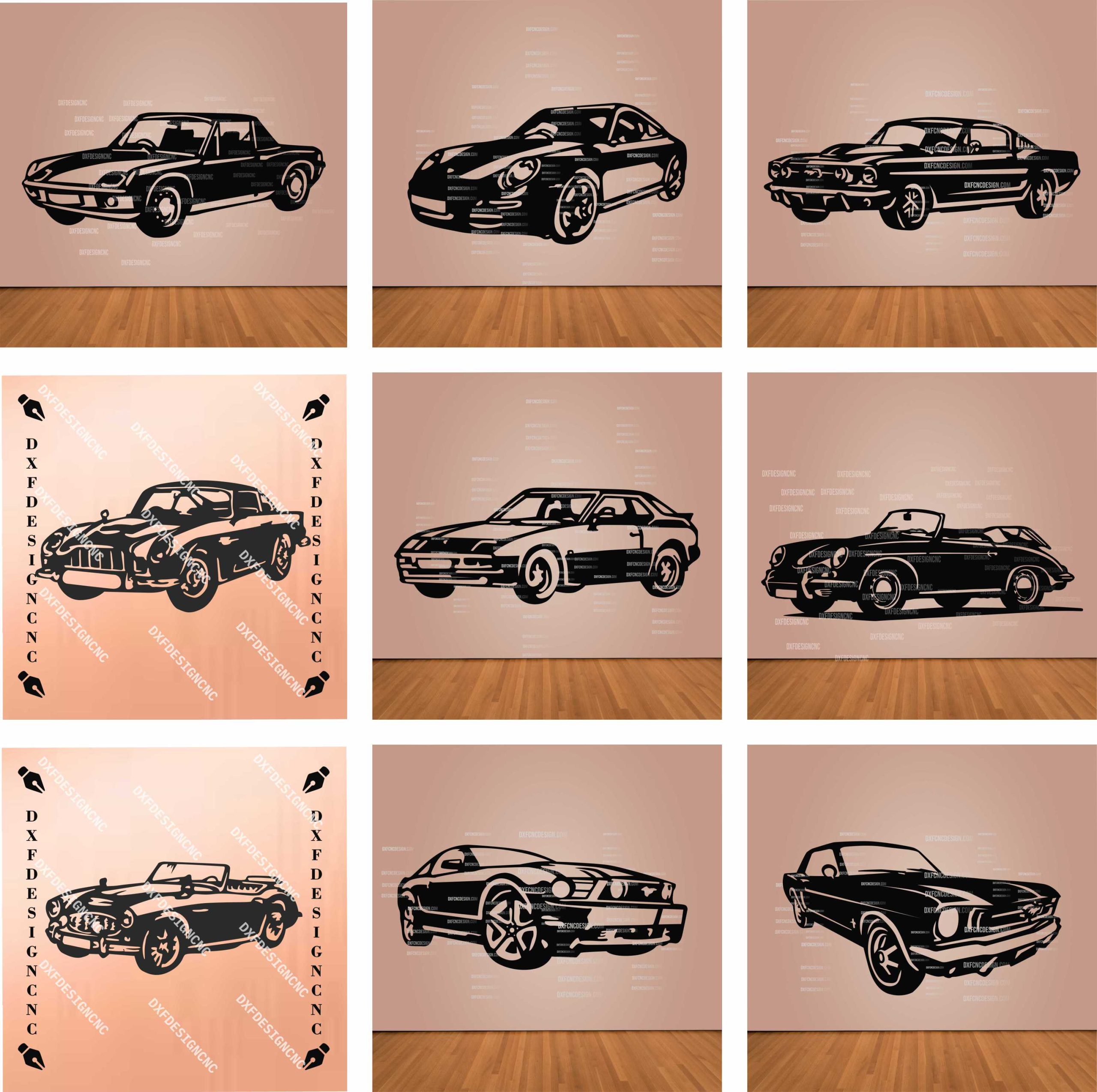 Classic & Sports Car CNC Vector Bundle (31 Designs) | DXF SVG AI CDR - Image 2