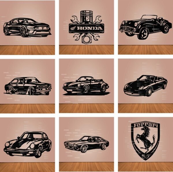 Classic & Sports Car CNC Vector Bundle (31 Designs) | DXF SVG AI CDR