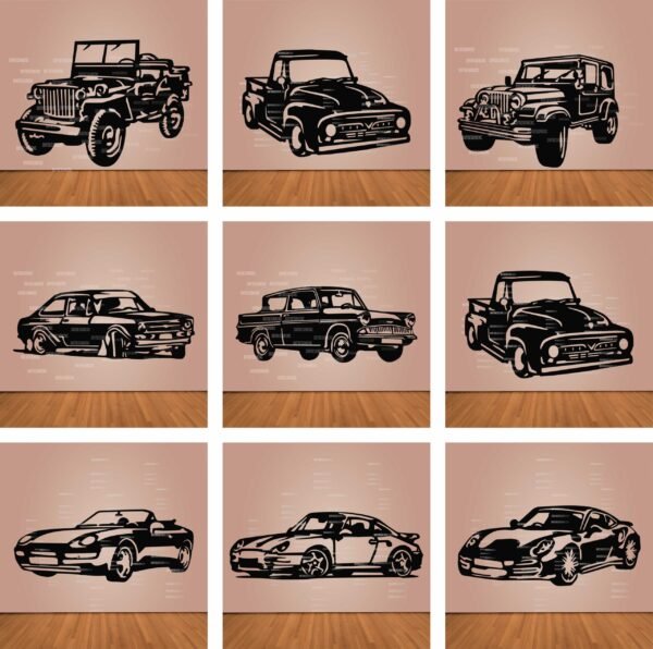 Classic & Sports Car CNC Vector Bundle (31 Designs) | DXF SVG AI CDR
