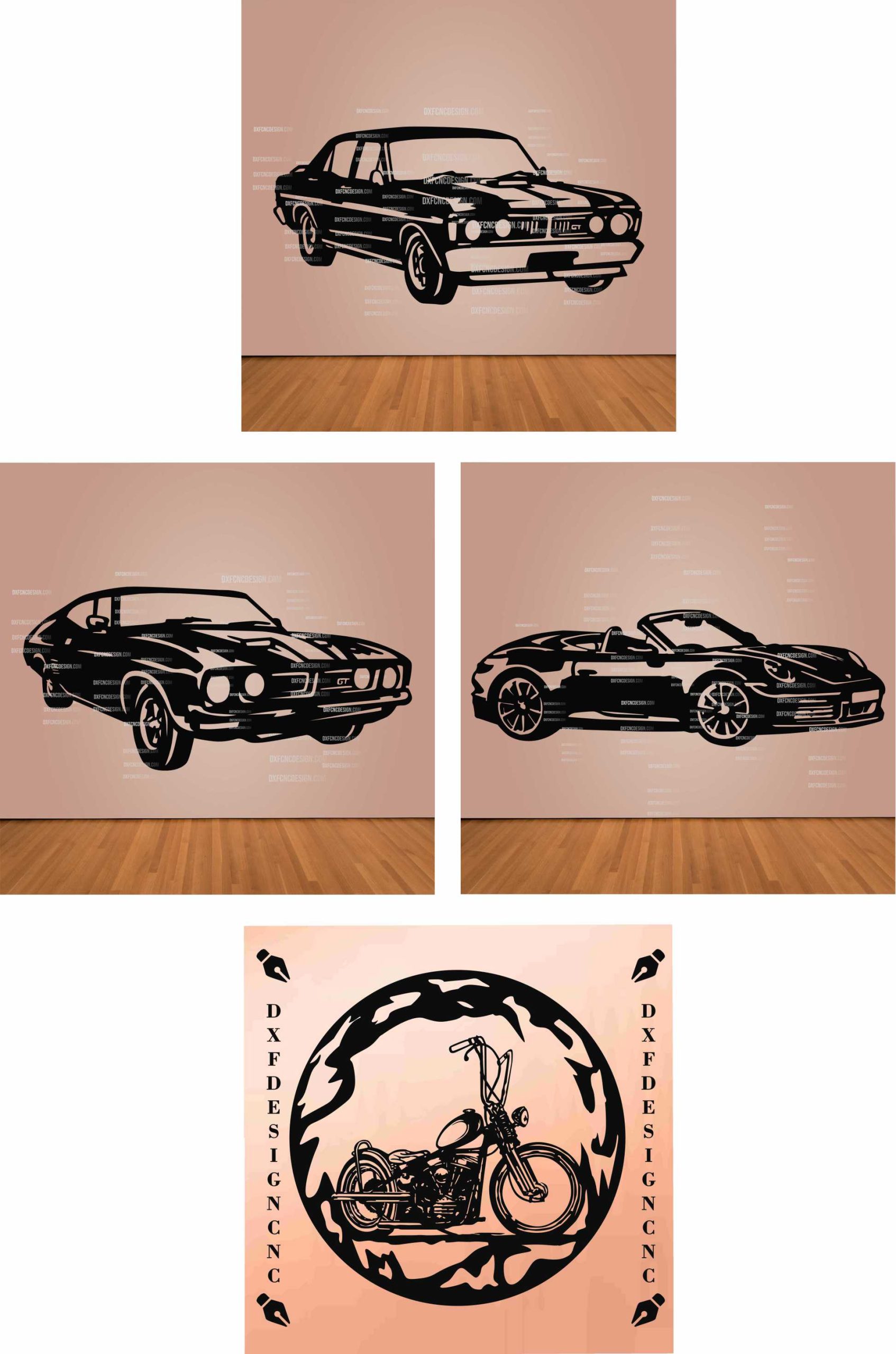 Classic & Sports Car CNC Vector Bundle (31 Designs) | DXF SVG AI CDR - Image 5