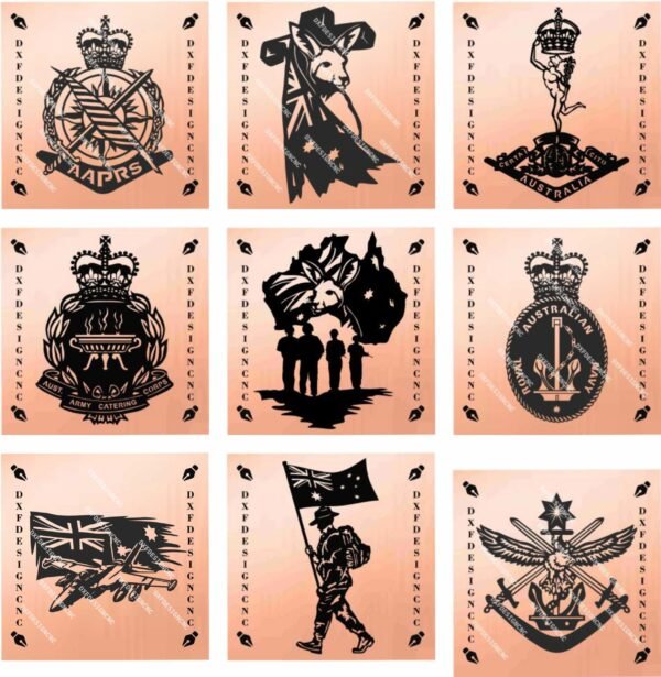 Australian Military CNC Vector Bundle (31 Designs) | DXF SVG AI CDR Files