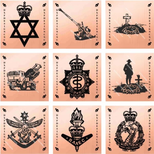 Australian Military CNC Vector Bundle (31 Designs) | DXF SVG AI CDR Files
