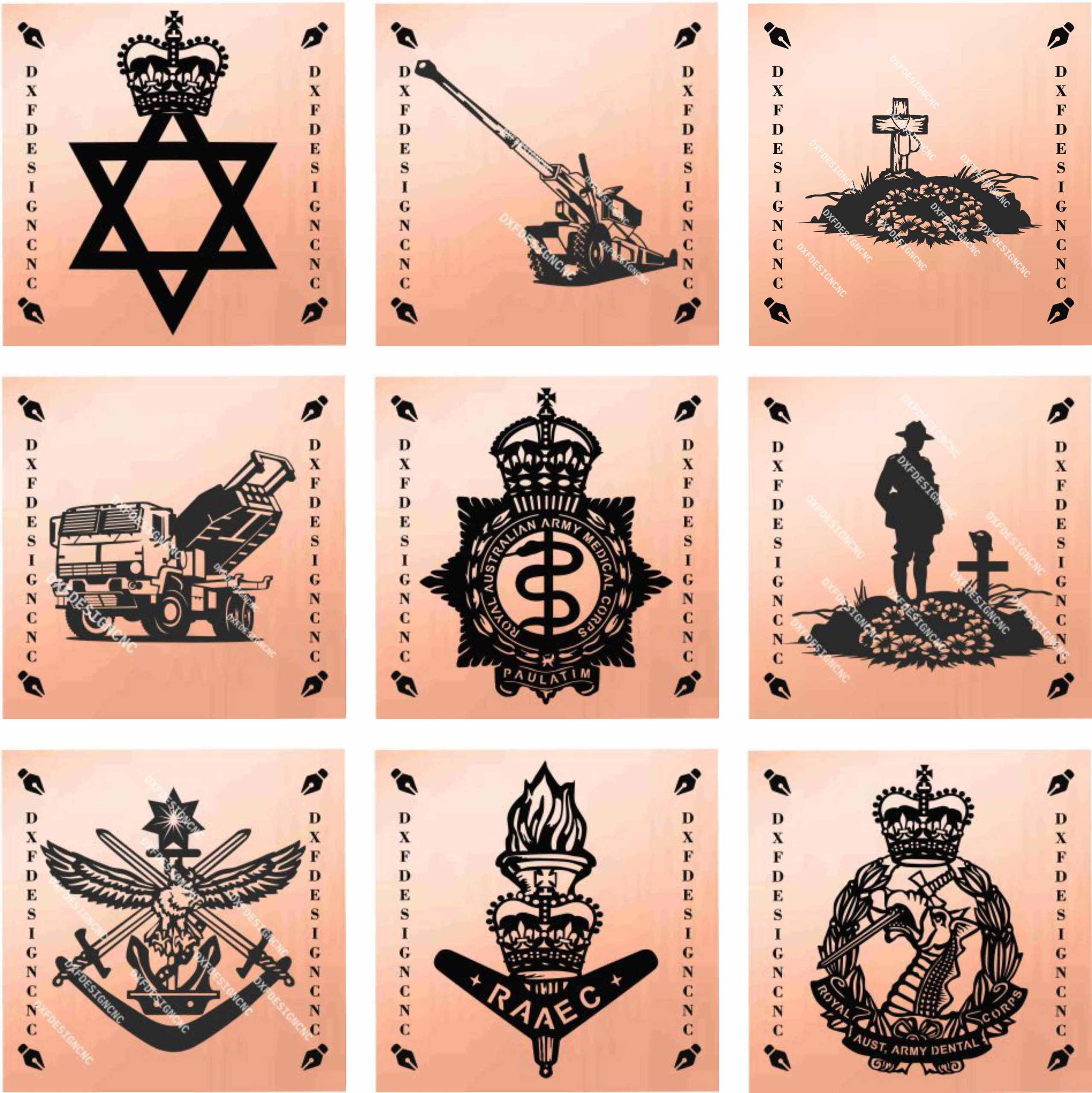 Australian Military CNC Vector Bundle (31 Designs) | DXF SVG AI CDR Files - Image 3