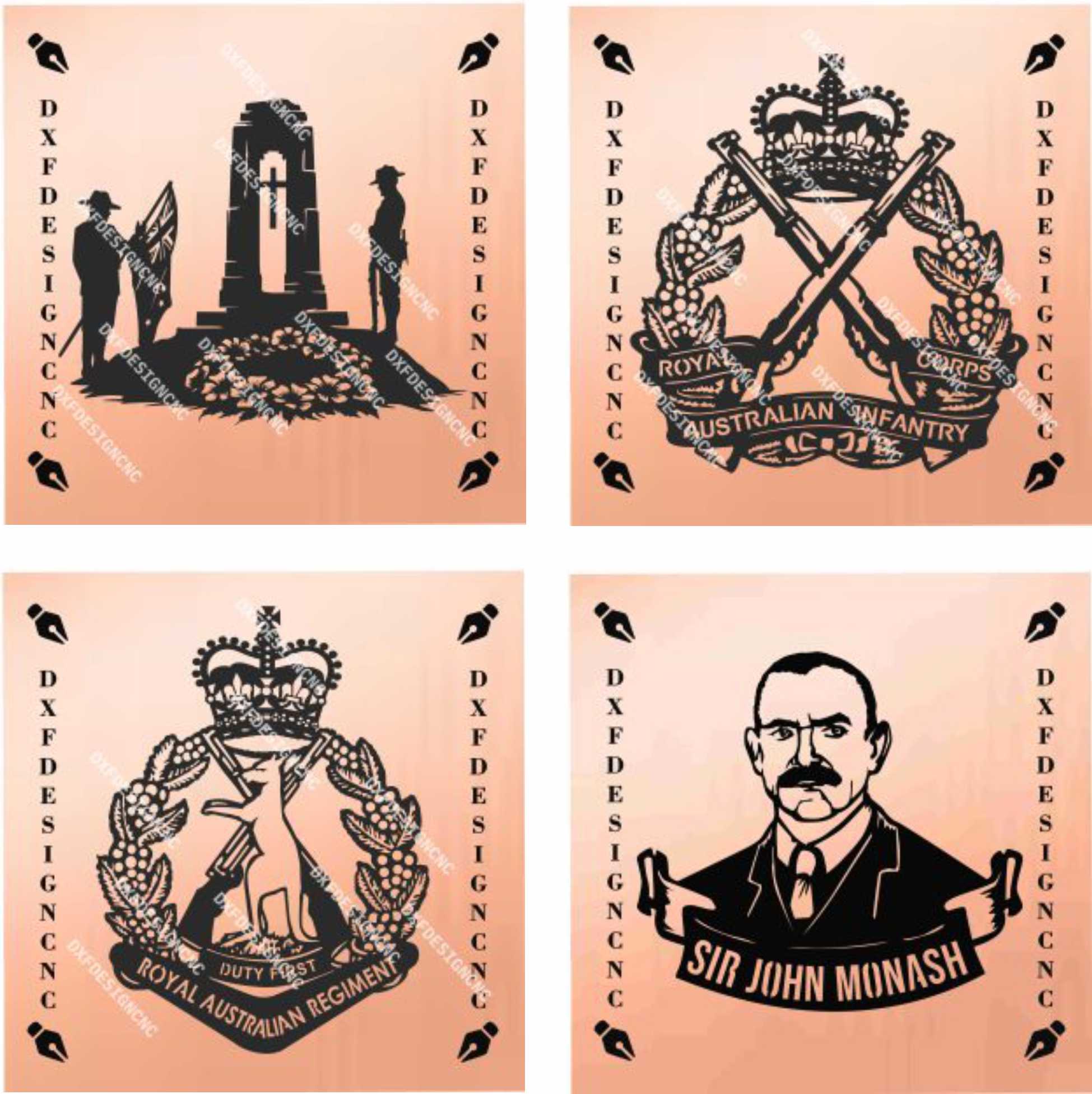 Australian Military CNC Vector Bundle (31 Designs) | DXF SVG AI CDR Files - Image 4