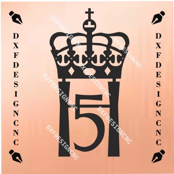 Norwegian King's Guard Coat of Arms DXF SVG CNC File