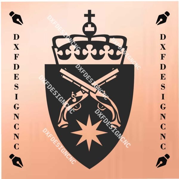 Norwegian Military Police Coat of Arms DXF SVG CNC File
