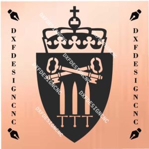 Norwegian Armed Forces School of Administration Coat of Arms DXF SVG AI CDR CNC Vector File