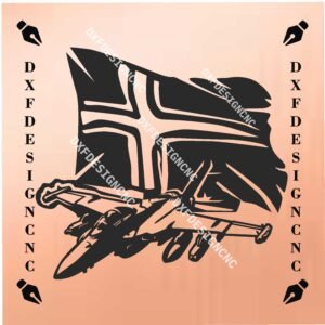 Norwegian Flag Fighter Jet DXF SVG CNC File